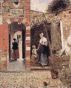 HOOCH, Pieter de The Courtyard of a House in Delft dg oil painting